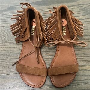 MIA Tan Fringe Sandals for Women